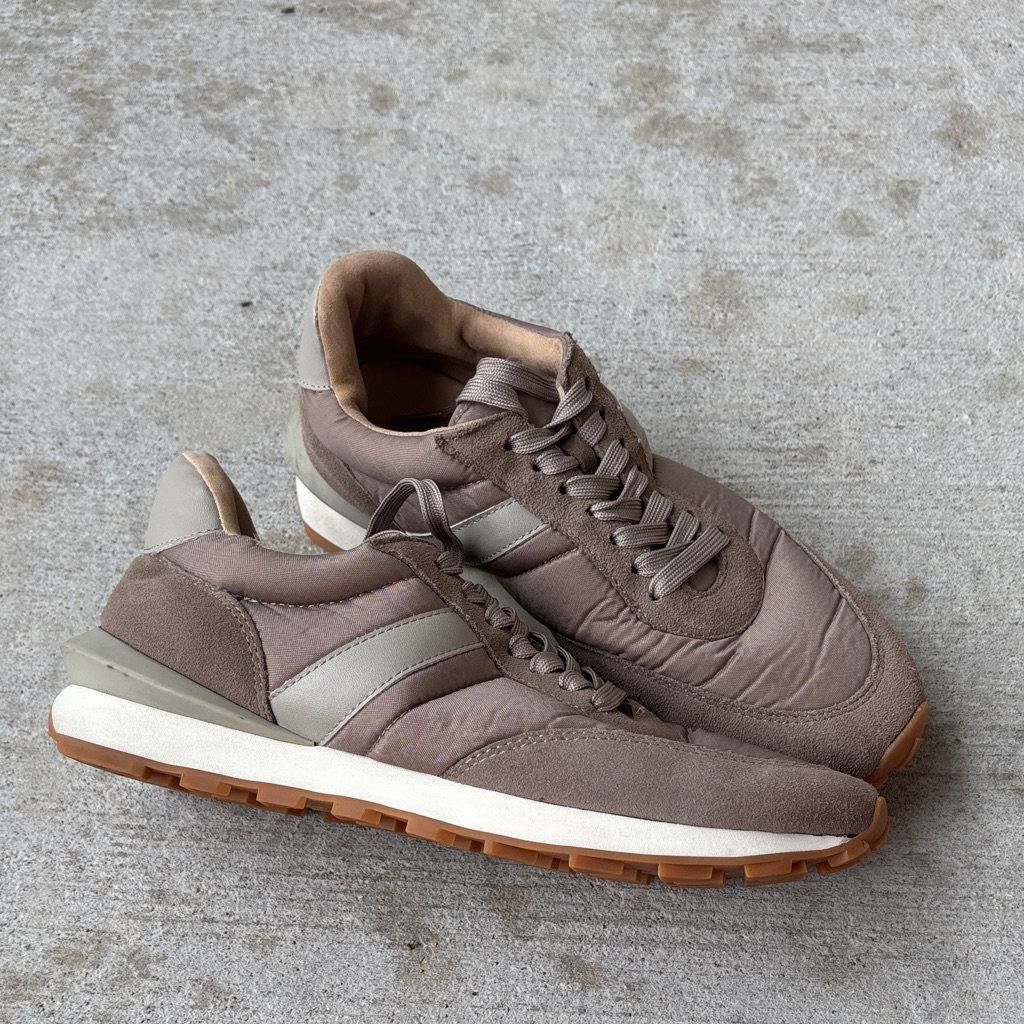J/Slides Eddie Lace Up Sneakers In Nude Nylon